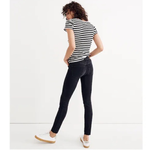 MADEWELL 9" High-Rise Skinny Jeans Black Wash Lunar Classic Denim 29 90’s Crop - Picture 3 of 8